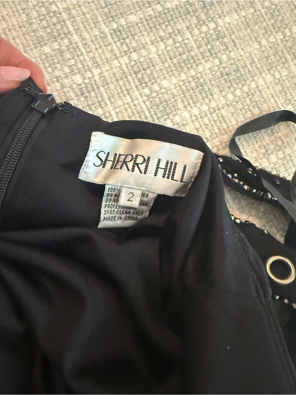 Sherri Hill Black One-Shoulder Embellished Evening Gown - Picture 5 of 6